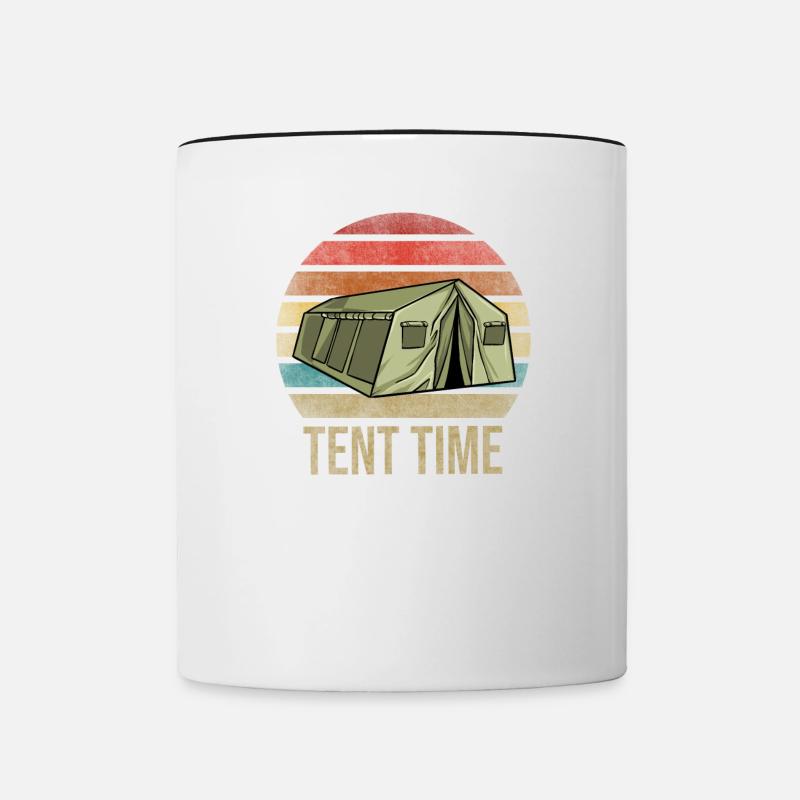 Tente Militaire Armée Rétro Sunset Vintage - Mug contrasté - blanc/noir