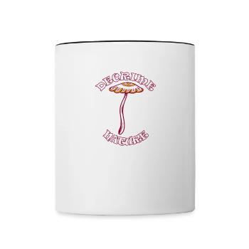 Decrime Nature Champignon Magique Coloré Trippy - Mug contrasté - blanc/noir - Devant