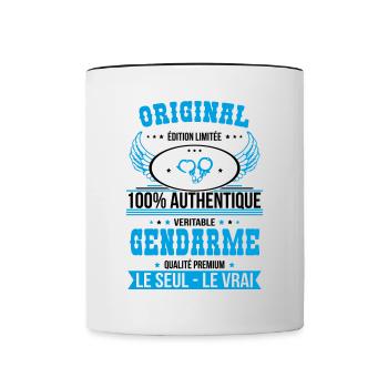 Authentique et véritable gendarme - Original - Mug contrasté - blanc/noir - Devant
