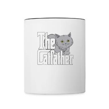 Cat Dad The Catfather Crazy Cat Father Kitty Daddy - Mug contrasté - blanc/noir - Devant