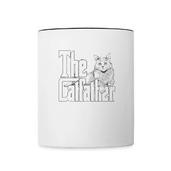 Cat Dad The Catfather Crazy Cat Father Kitty Daddy - Mug contrasté - blanc/noir - Devant