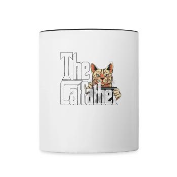 Cat Dad The Catfather Crazy Cat Father Kitty Daddy - Mug contrasté - blanc/noir - Devant