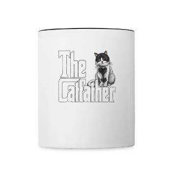 Cat Dad The Catfather Crazy Cat Father Kitty Daddy - Mug contrasté - blanc/noir - Devant