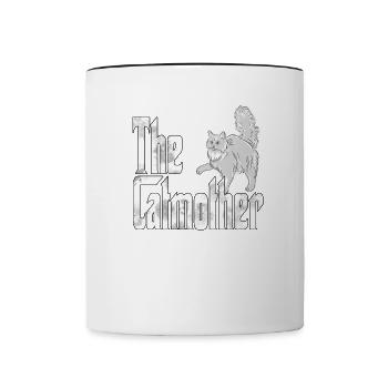 Chat Maman La Catmère Chat Folle Chat Mère Kitty Maman - Mug contrasté - blanc/noir - Devant