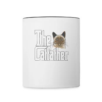 Cat Dad The Catfather Crazy Cat Father Kitty Daddy - Mug contrasté - blanc/noir - Devant