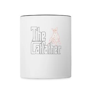 Cat Dad The Catfather Crazy Cat Father Kitty Daddy - Mug contrasté - blanc/noir - Devant