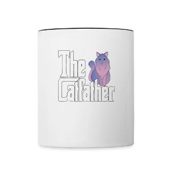 Cat Dad The Catfather Crazy Cat Father Kitty Daddy - Mug contrasté - blanc/noir - Devant