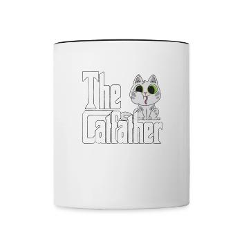 Cat Dad The Catfather Crazy Cat Father Kitty Daddy - Mug contrasté - blanc/noir - Devant