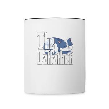 Cat Dad The Catfather Crazy Cat Father Kitty Daddy - Mug contrasté - blanc/noir - Devant