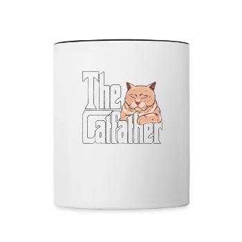 Cat Dad The Catfather Crazy Cat Father Kitty Daddy - Mug contrasté - blanc/noir - Devant