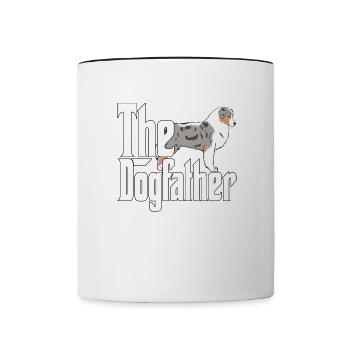 Australian Shepherd Dog Dad Dogfather Dogs Daddy F - Contrasting Mug - white/black - Front