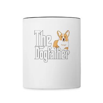 Corgi Chien Papa Chien Père Chiens Papa Père Rottie - Mug contrasté - blanc/noir - Devant