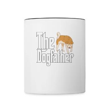 Akita Chien Papa Dogpère Chiens Papa Père Rottie - Mug contrasté - blanc/noir - Devant