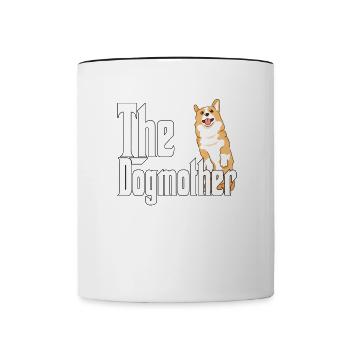 Corgi Dog Mom Dogmother Dogs Mommy - Tasse zweifarbig - Weiß/Schwarz - Vorne