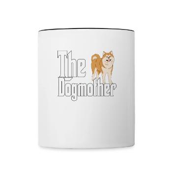 Akita Chien Maman Chienne Chiens Maman - Mug contrasté - blanc/noir - Devant