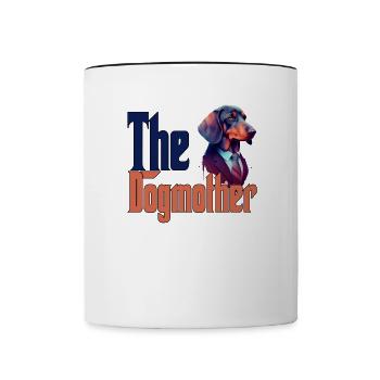 Teckel Chien Maman Chienne Chiens Maman Rottie - Mug contrasté - blanc/noir - Devant