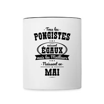 Pongistes égaux meilleurs naissent en Mai - Mug contrasté - blanc/noir - Devant