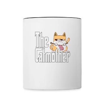 Cat Mom The Catmother Crazy Cat Mother Kitty Mommy - Contrasting Mug - white/black - Front
