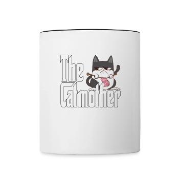 Cat Mom The Catmother Crazy Cat Mother Kitty Mommy - Contrasting Mug - white/black - Front