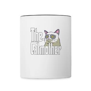 Maman chat La mère chat folle Chat Mère Kitty Maman - Mug contrasté - blanc/noir - Devant