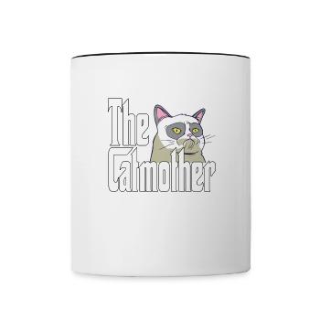 Cat Mom The Catmother Crazy Cat Mother Kitty Mommy - Contrasting Mug - white/black - Front