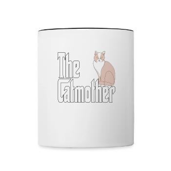 Cat Mom The Catmother Crazy Cat Mother Kitty Mommy - Contrasting Mug - white/black - Front
