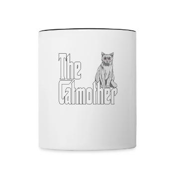 Maman chat La mère chat folle Chat Mère Kitty Maman - Mug contrasté - blanc/noir - Devant