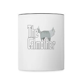 Maman chat La mère chat folle Chat Mère Kitty Maman - Mug contrasté - blanc/noir - Devant