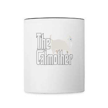 Maman chat La mère chat folle Chat Mère Kitty Maman - Mug contrasté - blanc/noir - Devant