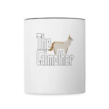 Maman chat La mère chat folle Chat Mère Kitty Maman - Mug contrasté - blanc/noir - Devant