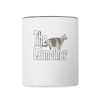 Maman chat La mère chat folle Chat Mère Kitty Maman - Mug contrasté - blanc/noir - Devant