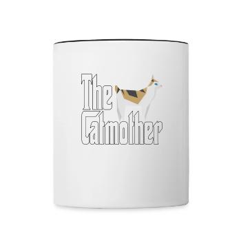 Cat Mom The Catmother Crazy Cat Mother Kitty Mommy - Contrasting Mug - white/black - Front