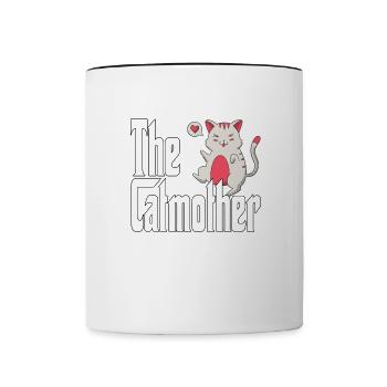 Maman chat La mère chat folle Chat Mère Kitty Maman - Mug contrasté - blanc/noir - Devant