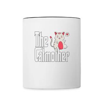 Cat Mom The Catmother Crazy Cat Mother Kitty Mommy - Contrasting Mug - white/black - Front
