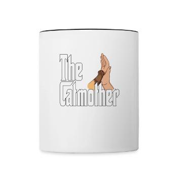 Maman chat La mère chat folle Chat Mère Kitty Maman - Mug contrasté - blanc/noir - Devant