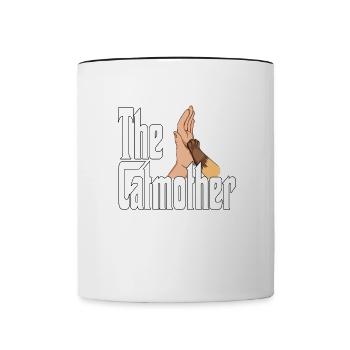 Maman chat La mère chat folle Chat Mère Kitty Maman - Mug contrasté - blanc/noir - Devant