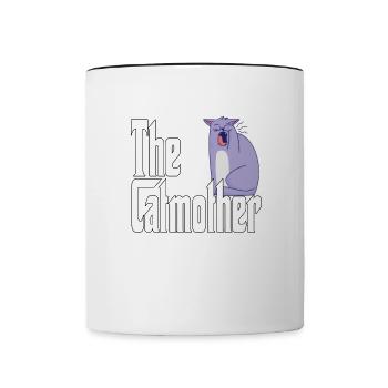 Maman chat La mère chat folle Chat Mère Kitty Maman - Mug contrasté - blanc/noir - Devant
