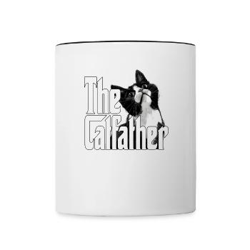 Cat Father The Catfather Crazy Cat Dad Dad - Contrasting Mug - white/black - Front