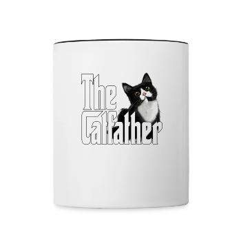 Cat Father The Catfather Crazy Cat Dad Dad - Contrasting Mug - white/black - Front