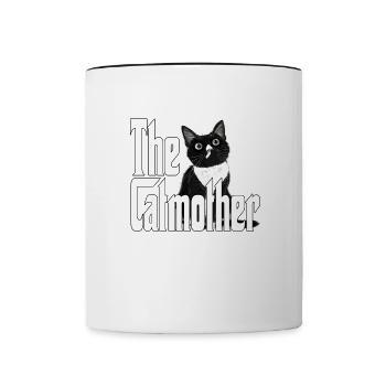 Katze Mutter The Catmother Crazy Cat Mom Mama - Contrasting Mug - white/black - Front
