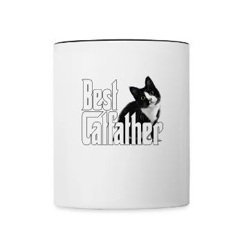 Cat Dad Best Catfather Ever Crazy Cat Father Kitty - Contrasting Mug - white/black - Front