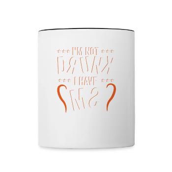 Humour MS Warrior : Pas ivre, juste MS - Mug contrasté - blanc/noir - Devant