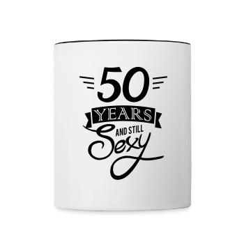 50 years and still sexy - Mug contrasté - blanc/noir - Devant