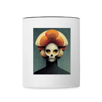 Skull Bauhaus vintage style - Contrasting Mug - white/black - Front