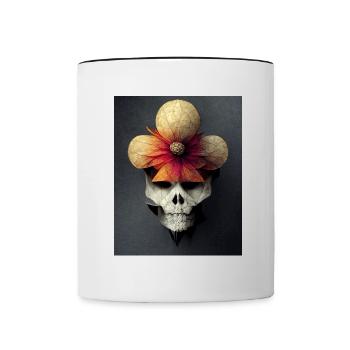 Skull Bauhaus vintage style v08 - Contrasting Mug - white/black - Front