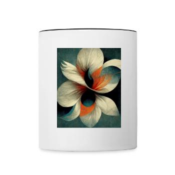 Flower bauhaus Style Vintage - Contrasting Mug - white/black - Front