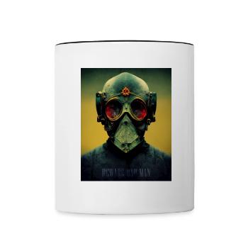 Masque à gaz rétro Style industriel bauhaus vintage - Mug contrasté - blanc/noir - Devant