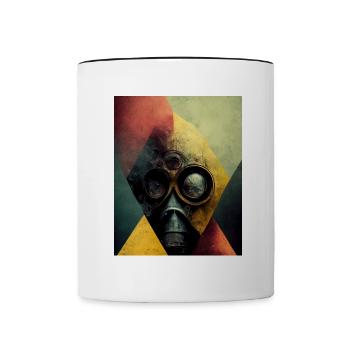 T-shirt Retro Masque à gaz Style industriel bauhaus vi - Mug contrasté - blanc/noir - Devant