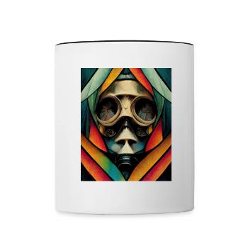 T-shirt Retro Masque à gaz Style industriel bauhaus vi - Mug contrasté - blanc/noir - Devant