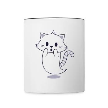 de chat - Mug contrasté - blanc/noir - Devant